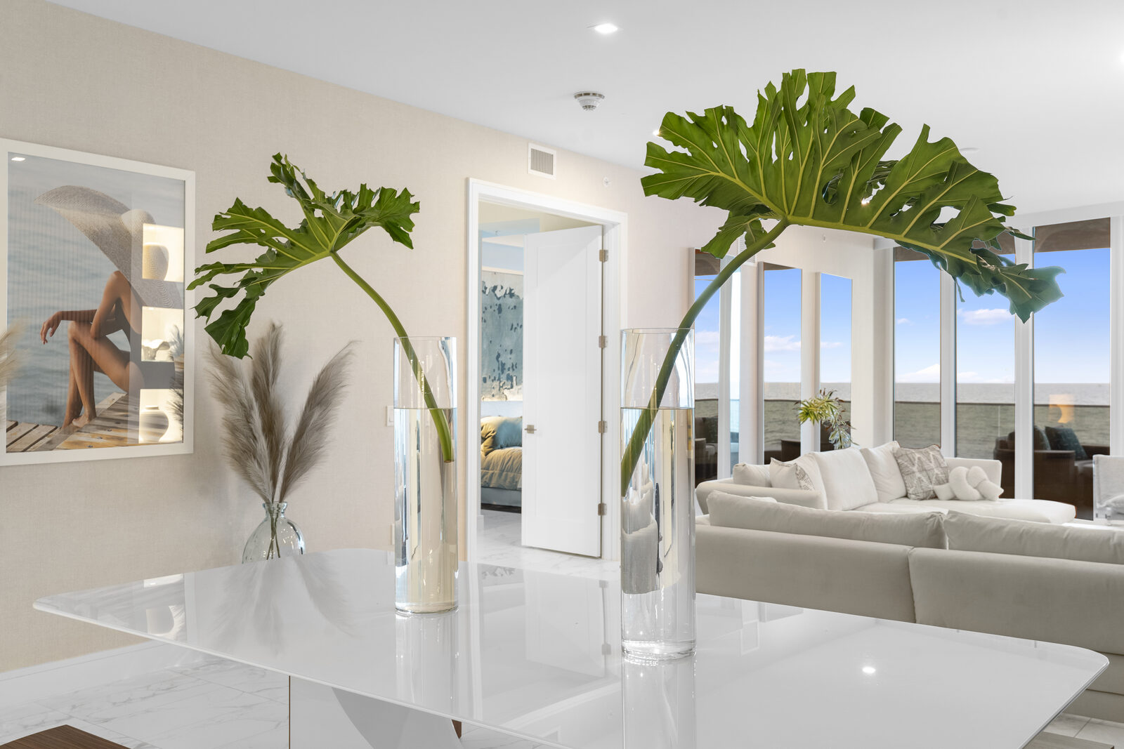 Bright, modern interior with plants